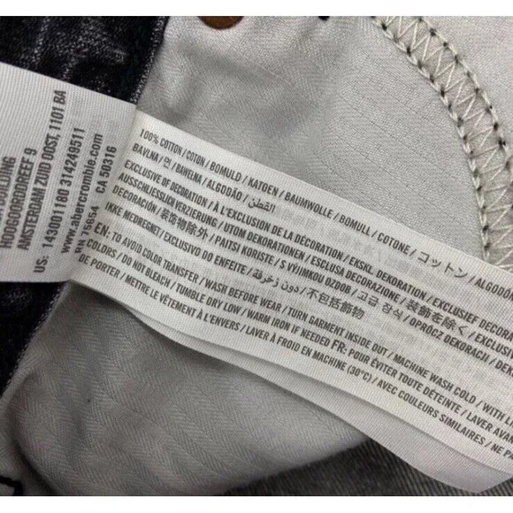 Abercrombie Fitch Womens Denim Mini Skirt Sz 4 27 Black Distressed A‎ Line Jean - Picture 7 of 7